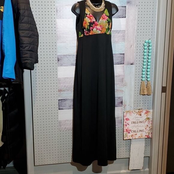 Vintage Bright Floral Sleeveless Maxi Dress, Matching Jacket, Sz S?  Unique RARE - Picture 5 of 8